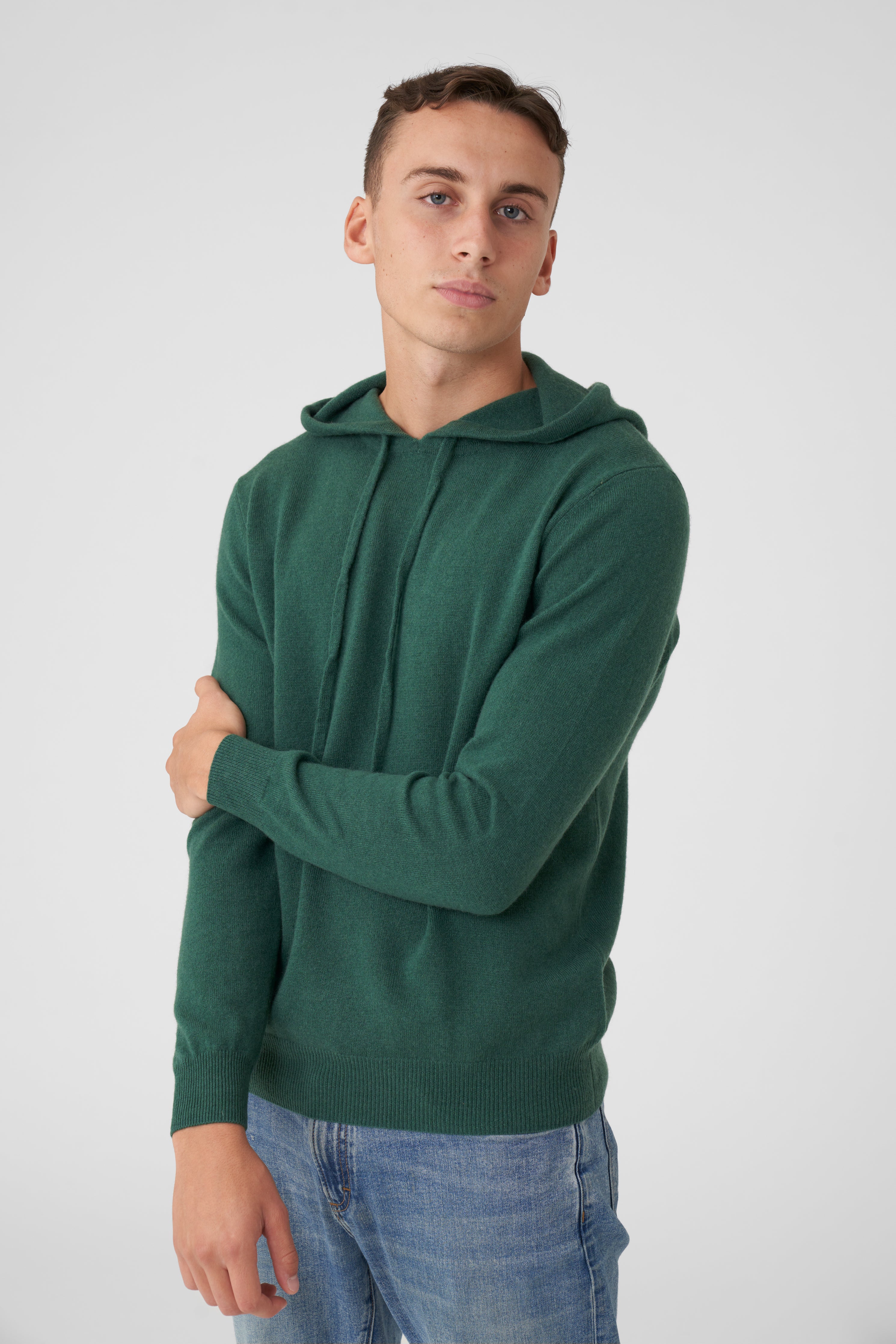 Green cashmere outlet hoodie